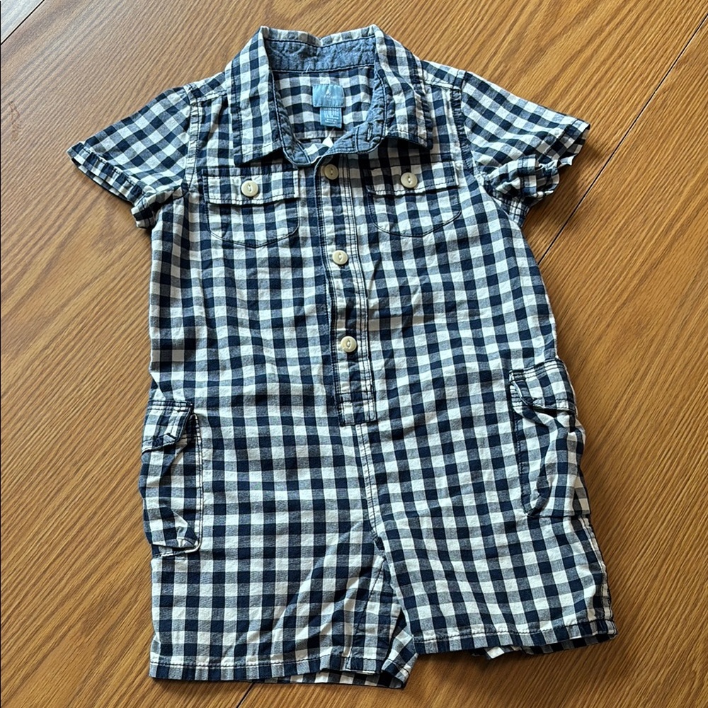 Baby GAP Checkered Short Sleeve Romper